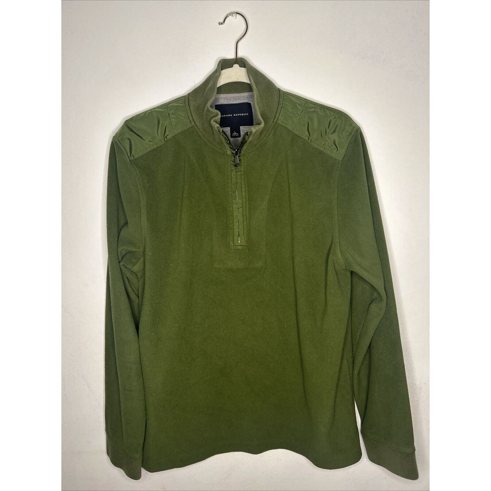 Gently Used Banana Republic Green Men's 1/4-Zip Sweater, Sz. L